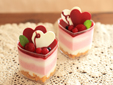 ピンク×白♪マーブルチーズケーキ　レシピ